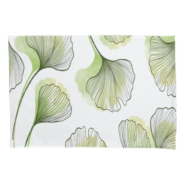 Green petals pillowcase (Front-Left)