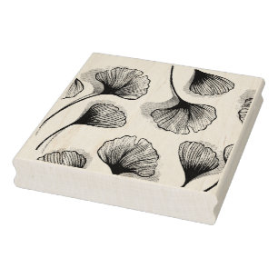 Green petals rubber stamp