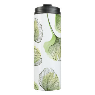 Green petals thermal tumbler