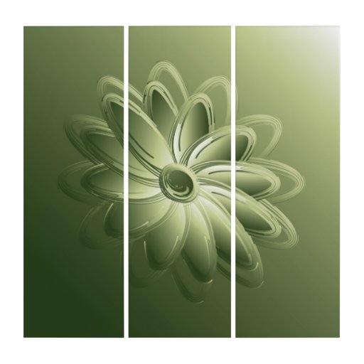 Image of green petals Triptych