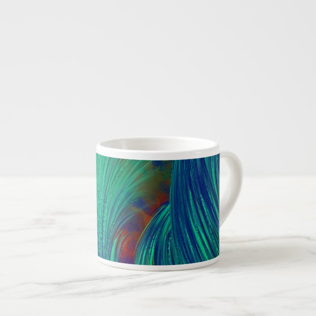 Green Phoenix Feathers  Espresso Cup (Front Right)