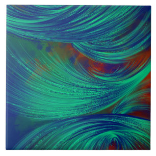 Green Phoenix Feathers  Tile