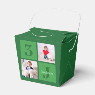 Green Photo Collage Personalised Birthday Party Favour Box