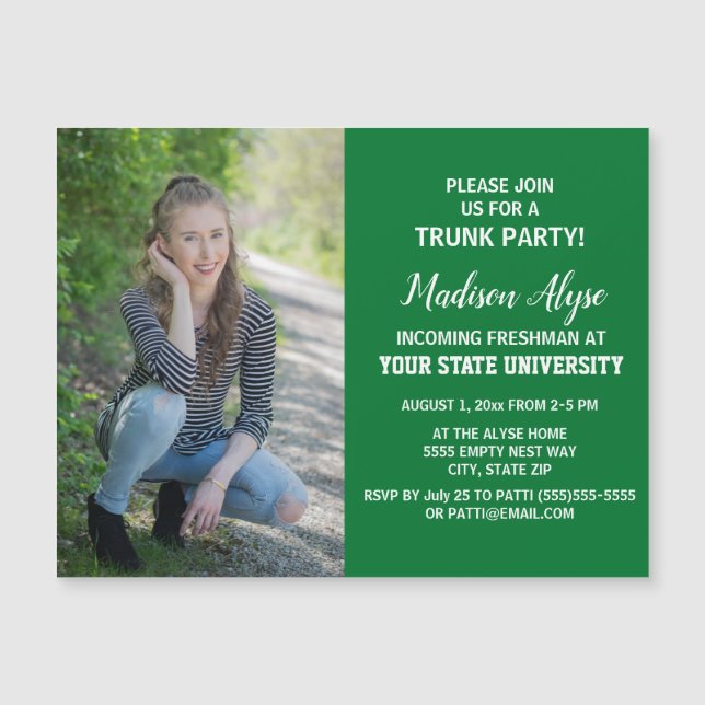 Green Photo Graduation College Trunk Party (Front)