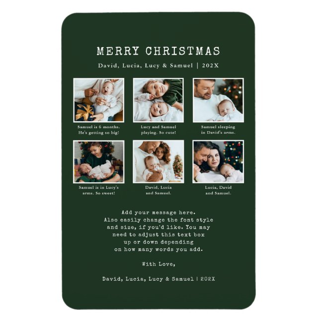 Green Photo Holiday  Magnet (Vertical)