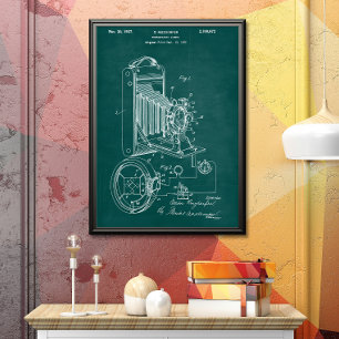 Green   Photographic Camera Patent Poster