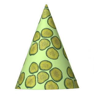 Green Pickle Chips Sweet Pickles Foodie Print Party Hat