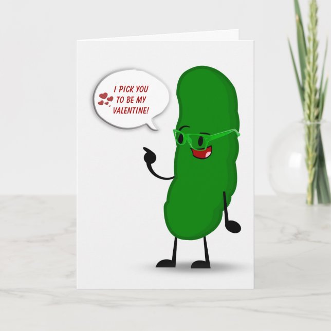 Green Pickle Valentine Card (Front)