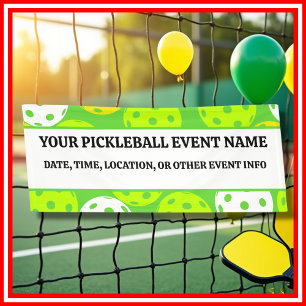 Green Pickleball Birthday Party Modern Outdoor Banner