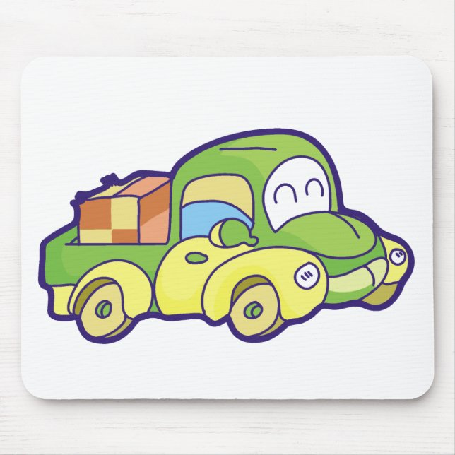 Green Pickup Truck Mouse Mat (Front)