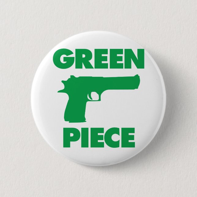 Green Piece 6 Cm Round Badge (Front)