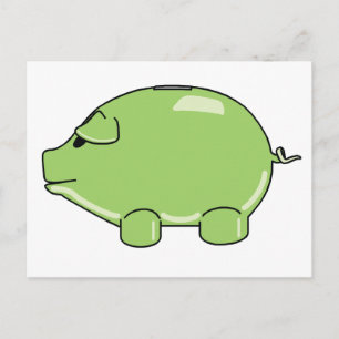 Green Pig Postcard