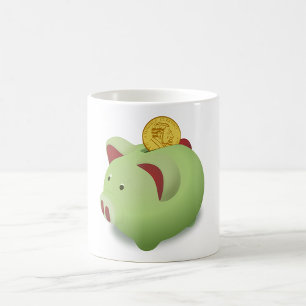 Green Piggy Bank Mug