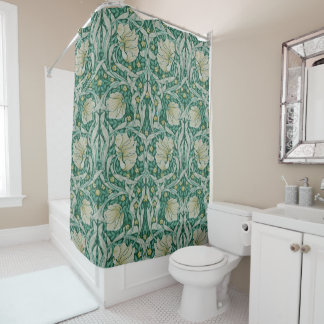 Green pimpernel,William Morris,art nouveau Shower Curtain