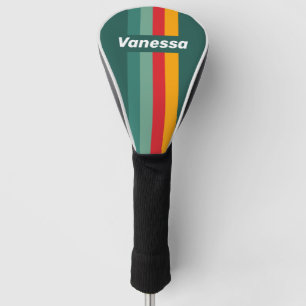 Green Pin Striping with Name Golf Head Cover