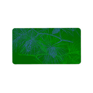 Green Pine Blank Holiday Address Labels
