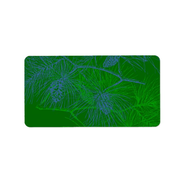 Green Pine Blank Holiday Address Labels (Front)