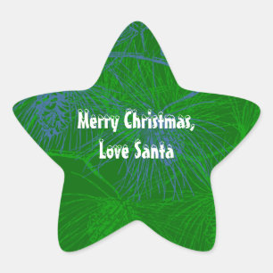 Green Pine Custom Holiday Stickers