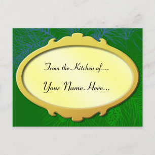 Green Pine Holiday Recipe Card