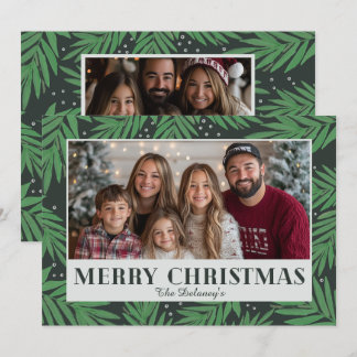 Green Pine Tree Christmas  Holiday Card