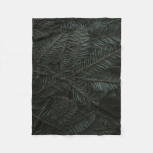 Green pine tree leaves fleece blanket