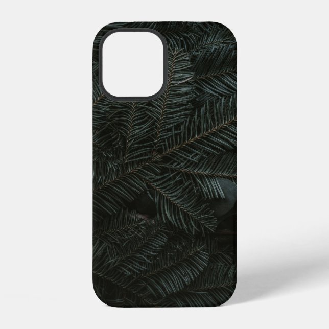 Green pine tree leaves iPhone case (Back)