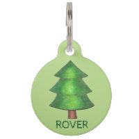 Green Pine Tree Outdoor Camping Hiking Dog Pet Tag