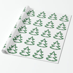 Green Pine Tree Wrapping Paper