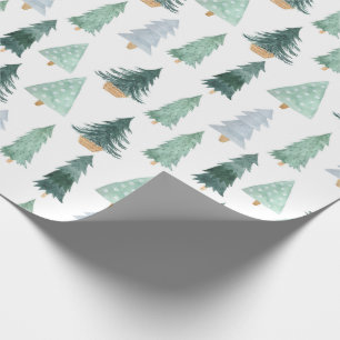 Green Pine Trees Christmas Gifts Wrapping paper