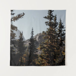 GREEN PINE TREES NEAR MOUNTAIN DURING DAYTIME TAPESTRY