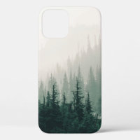 GREEN PINE TREES ON FOGGY WEATHER