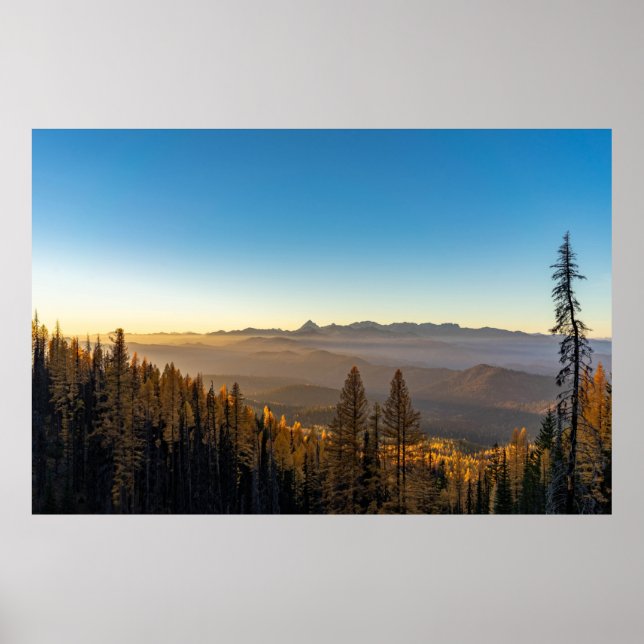 GREEN PINE TREES ON MOUNTAIN UNDER BLUE SKY DURING POSTER (Front)