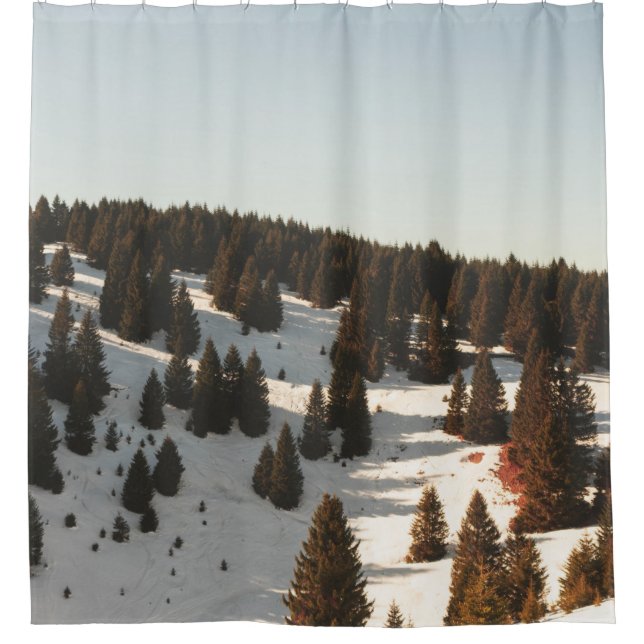 GREEN PINE TREES SHOWER CURTAIN (Front)