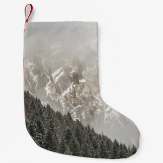 GREEN PINE TREES SMALL CHRISTMAS STOCKING