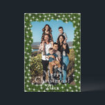 Green Pine Twinkle Lights Photo Personalised Holiday Card<br><div class="desc">Green pine boughs with faux twinkle lights frame bring this photo holiday card over-the-top adorable with "Merry Christmas" typography and date on the front and room on the reverse for your personal holiday sentiment and family name for all your family and friends.</div>