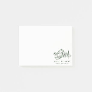 Green Pine Woods Mountain Sketch Climbing Camping Post-it Notes