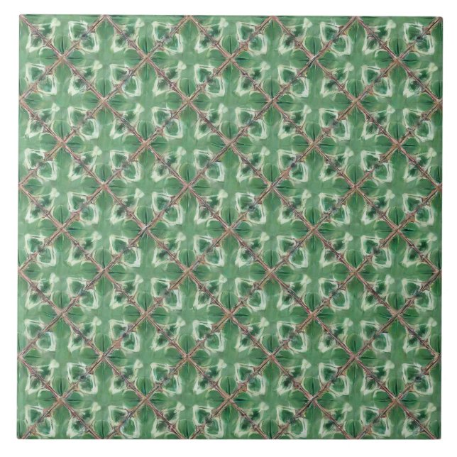 Green pineapple inspired artsy tile (Front)