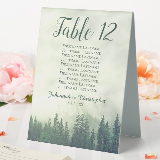 Green Pines Wedding Table Number Seating Chart (In SItu (Wedding))