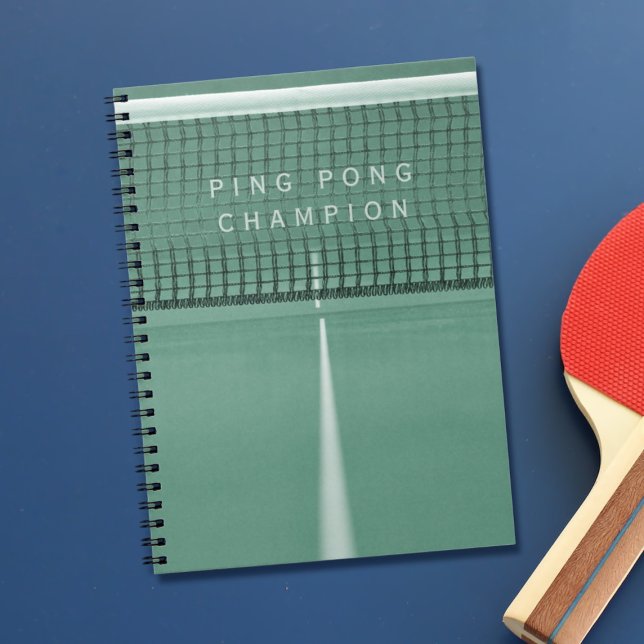 Green Ping Pong Champion Table Tennis Notebook (Make a note of all your wins in this notebook!)
