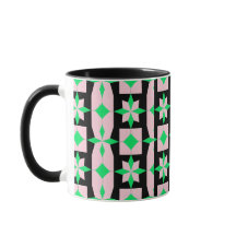 Green, pink and Black Geometric Design
