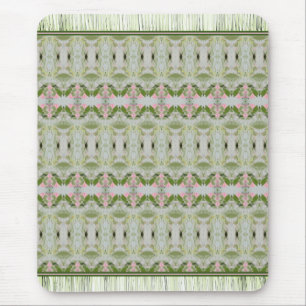 Green Pink And Pretty Patterned Print Rug Style Mouse Mat