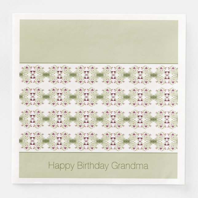 Green Pink And White Napkin (Front)