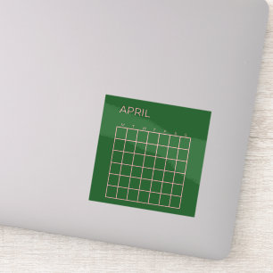 Green Pink April Undated Calendar for Organisation