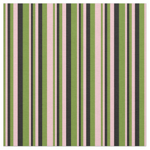 Green, Pink & Black Lined/Striped Pattern Fabric