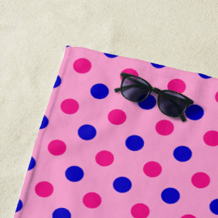 Green Pink Blue Polka Dot Pattern Beach Towel