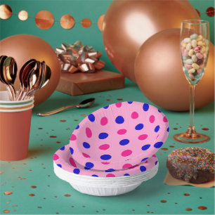 Green Pink Blue Polka Dot Pattern Paper Plate