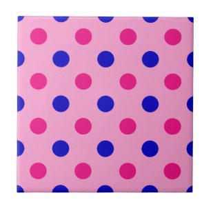 Green Pink Blue Polka Dot Pattern Tile