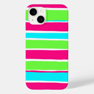 Green Pink Blue Stripes  Case-Mate iPhone 14 Case