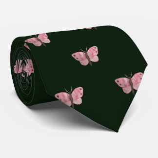 Green Pink Butterfly Wedding Professional Work Tie
