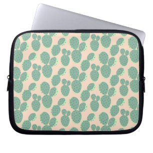 Green & Pink Cactus Pattern Laptop Sleeve